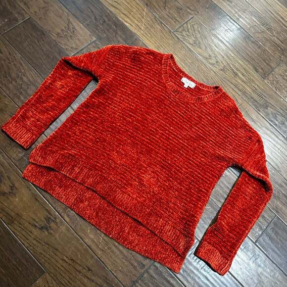 Pink Rose Sweater, Women's Size Large Burnt Orange, Pullover, Soft - Picture 6 of 7